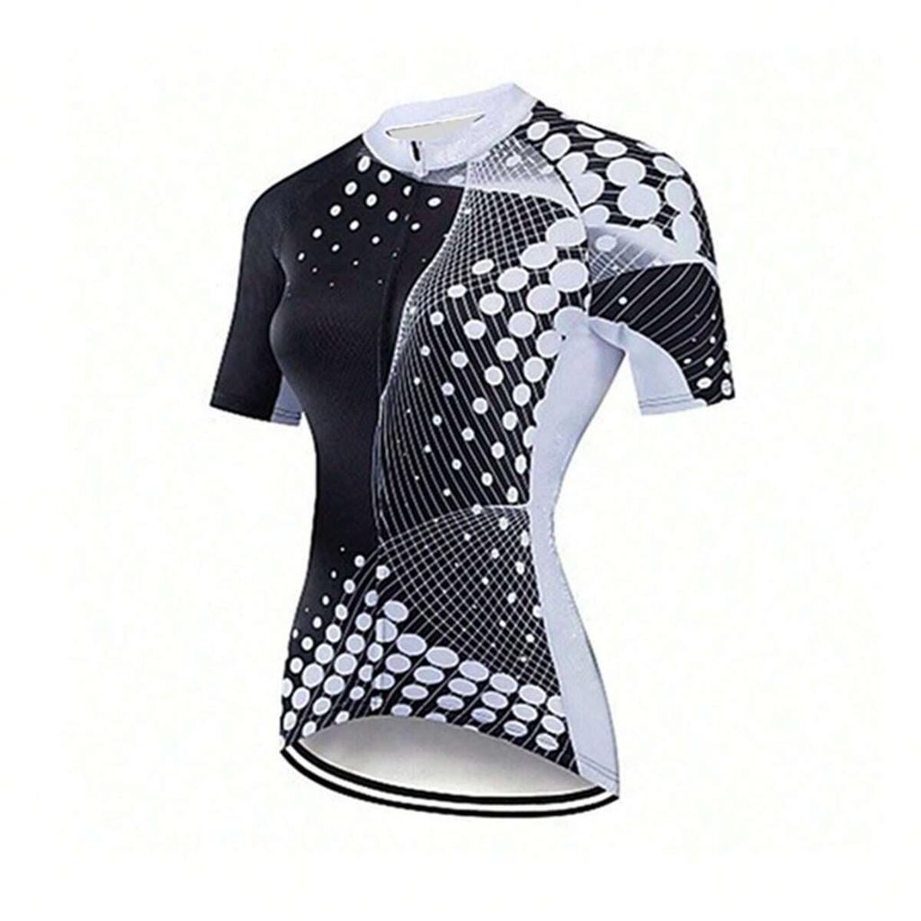 One-piece Printed Multi-color Gradual Change Cycling Suit Women's Cycling Top Long Sleeve Summer Breathable Cycling Suit