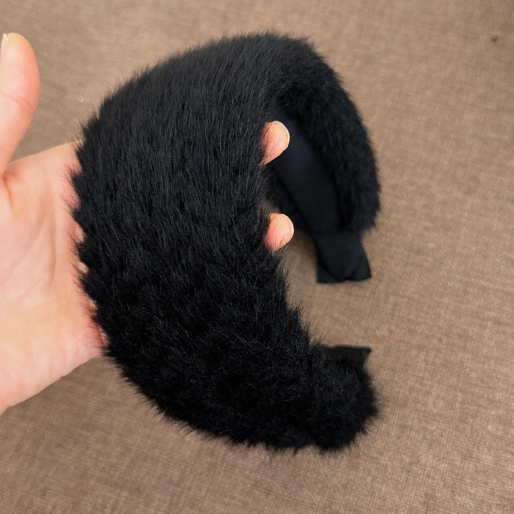 Imitation Mink Fur Women's Headband Wide Edge Hair Hoop Fashion Head Wraps Autumn and Winter