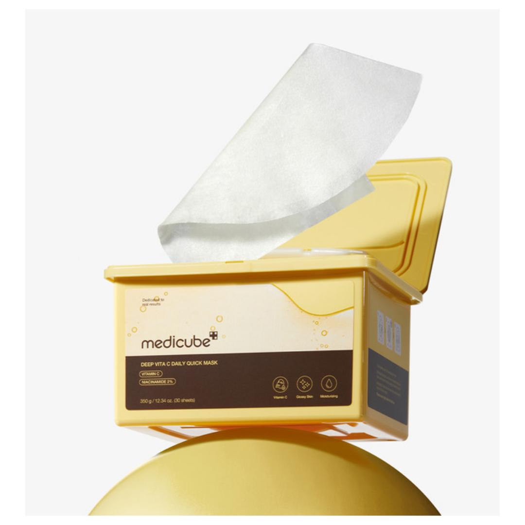 Medicube Deep Vita C Daily Quick Mask Brightening Sheet Mask 350ml 30 Sheets 1 Pack (350ml / 30 Sheets)