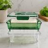 Breathable Food Container Crisper Box, with Mesh Drain Strainer, Tofu Whey Refrigerator Organizer Bin Separation Container, for Fresh Fruit Vegetable