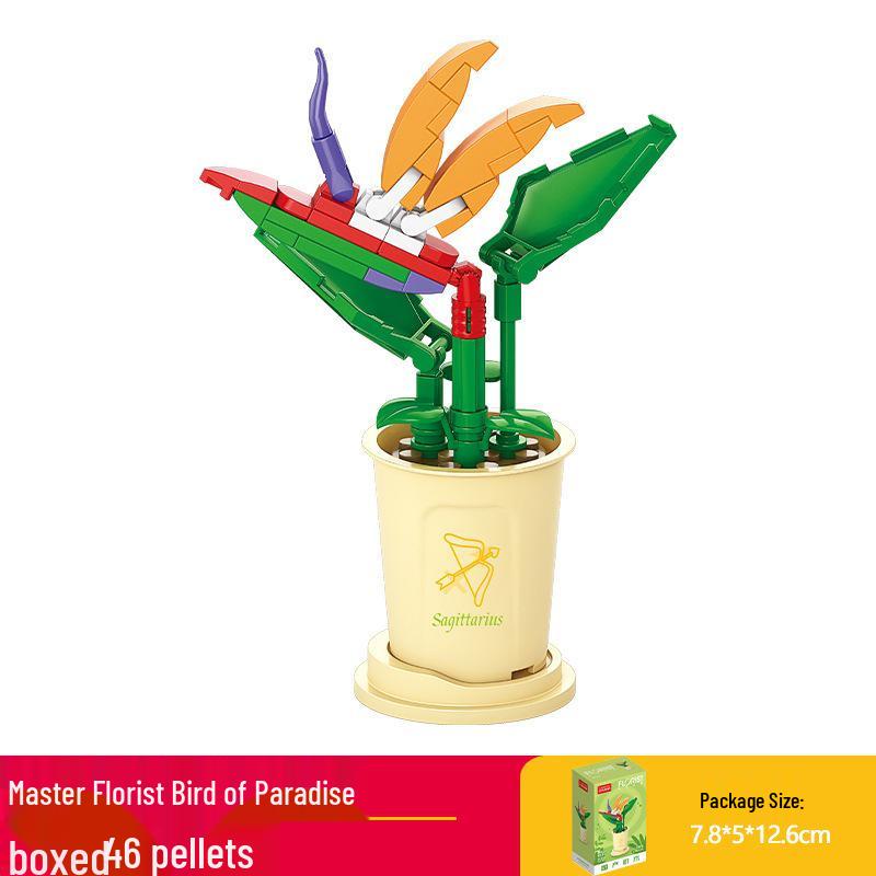 Lele Brothers Zodiac Flower Pot Building Blocks for Kids