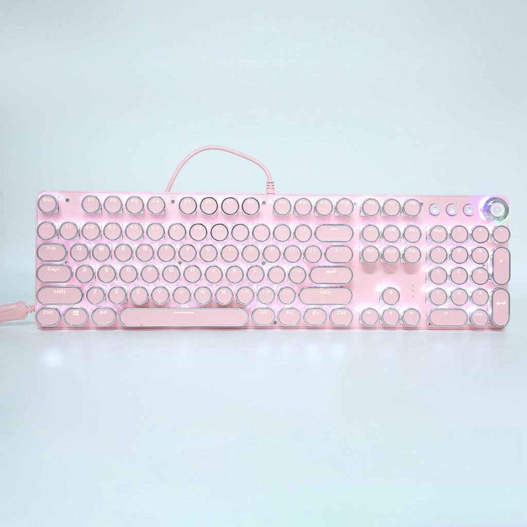 Mechanical Keyboard 104 Keys Real Mechanical Shaft Blue 2 Colors Injection Wired Multi Mode Keyboard Gaming