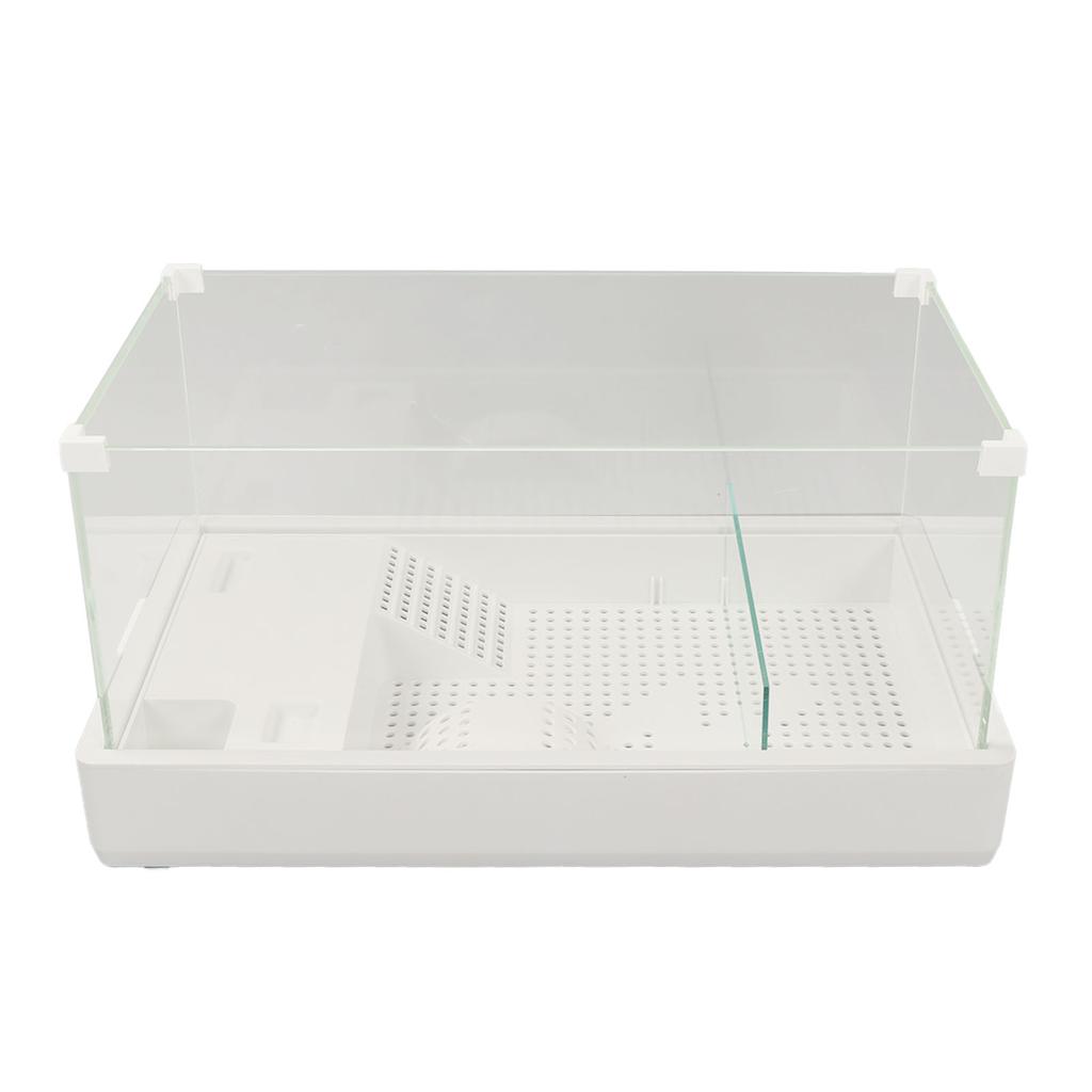 Glass Turtle Tank High Translucency Thickened 360 Degree Panoramic View Reptile Terrarium for