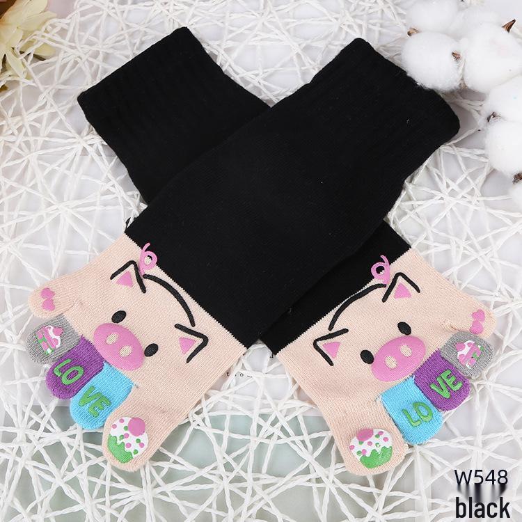 

Women s Winter Style Mid-Calf Five-Toe Cotton Socks – Personalized Design One Size чёрный