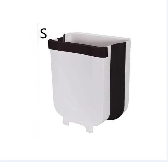 9L Folding Waste Bins Kitchen Garbage Bin Foldable Car Trash Can Wall Mounted Trashcan for Bathroom Toilet Waste Storage Bucket