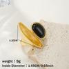 Badu French Vintage Irregular Crystal Open Ring Minimalist Black Gemstone Stackable Ring Geometric Pattern Fashion Jewelry
