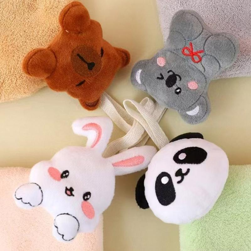 Animal Themed Kids Hand Towels Soft Absorbent Coral Velvets Quick Drying Towels for Kitchen and Bathroom