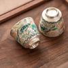 Plating Silver Ceramics Teacup Hand-painted Fish Master Cup Retro Tea Bowl Chinese Kung Fu Teaset Drinkware Teaware Tea Ceremony