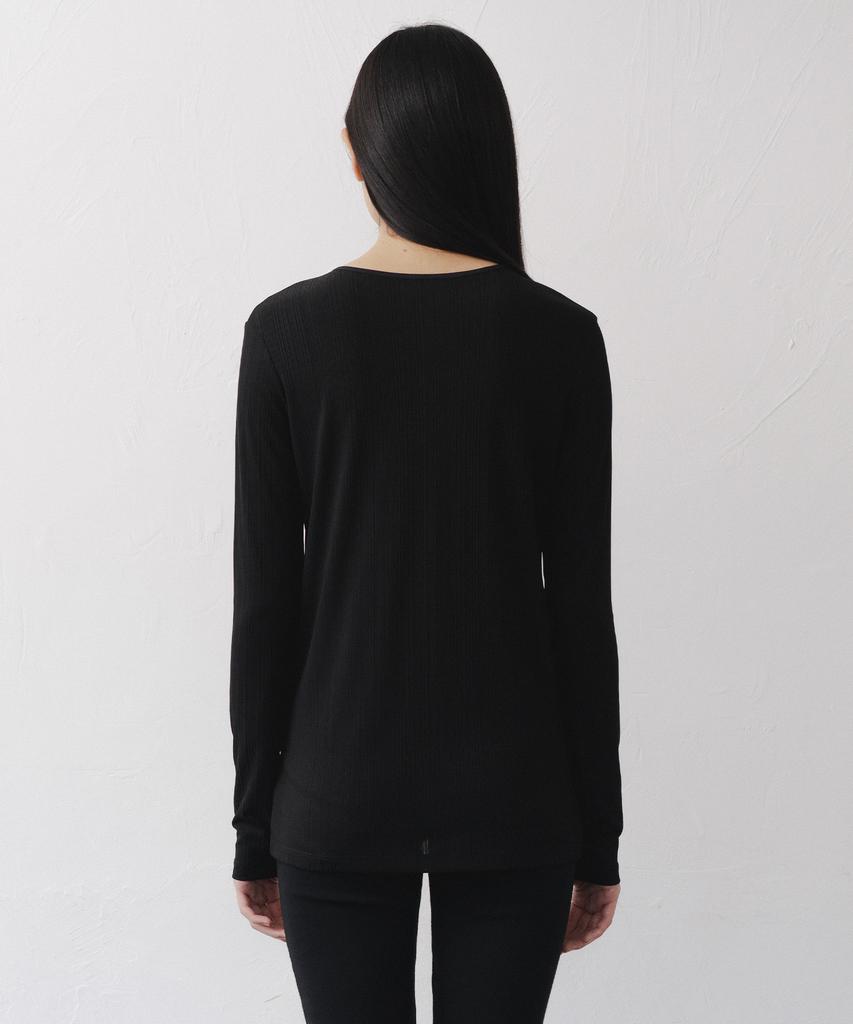 Afterglowool Soft Rib Button Cardigan-Black