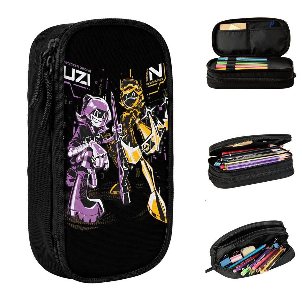 Murder Drones Pencil Cases N x Uzi Pencilcases Pen Holder for Student Big Capacity Bags School Supplies Gifts Stationery