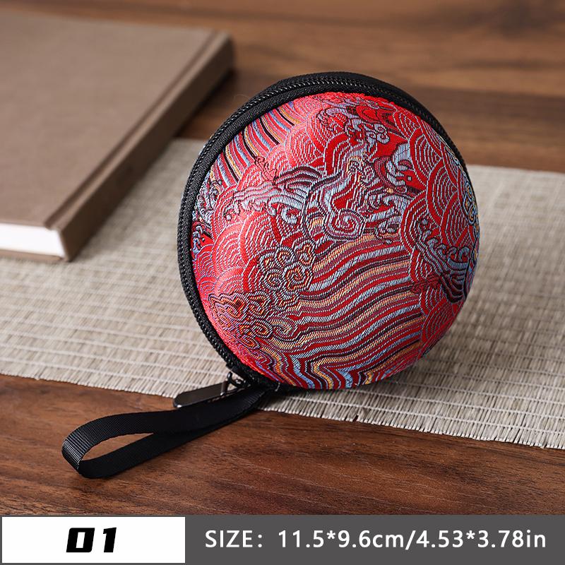 Stickerei Brokat Kleine Teetasse Tasche Chinesischer Stil Vintage Meister Teetasse Beutel Tragbar Reise Teezeremonie Zubehör
