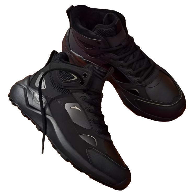 Anta Life Collection Slip Resistant Thermal High top Casual Shoes Women's Black Sneakers 922448910-1