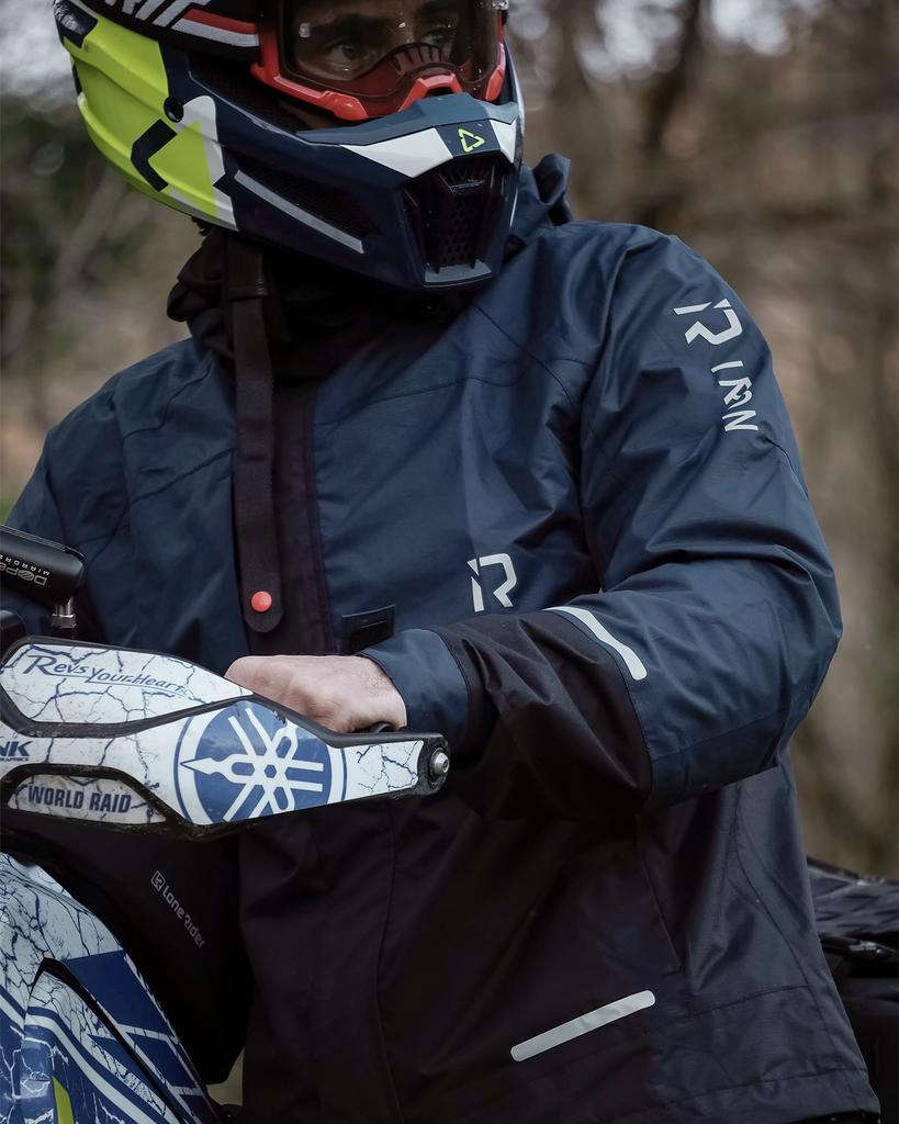 RIDEIRON Motorcycle Cycling Rainwear Top and Perfect for Mountain and Rainy Breathable and Includes Storage Bag Men's Raincoat, Raincoat, Set,