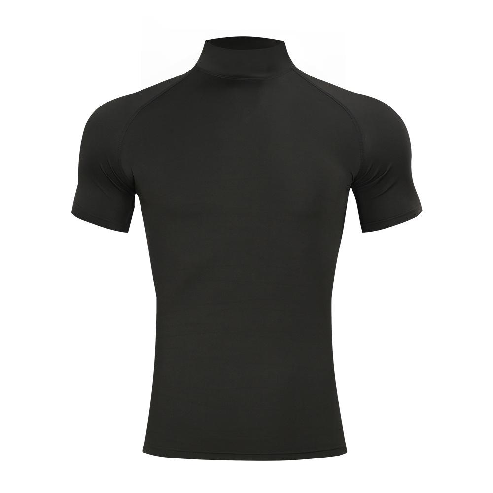 Men's High Neck Quick-Dry Fitness T-shirt