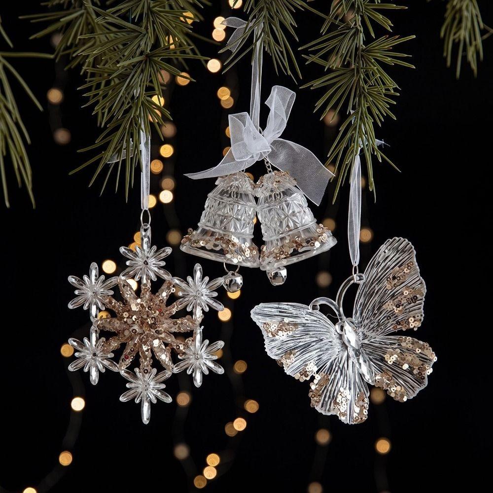 3Pcs DIY Christmas Ornament Set Acrylic Christmas Hanging Ornaments New Year Party