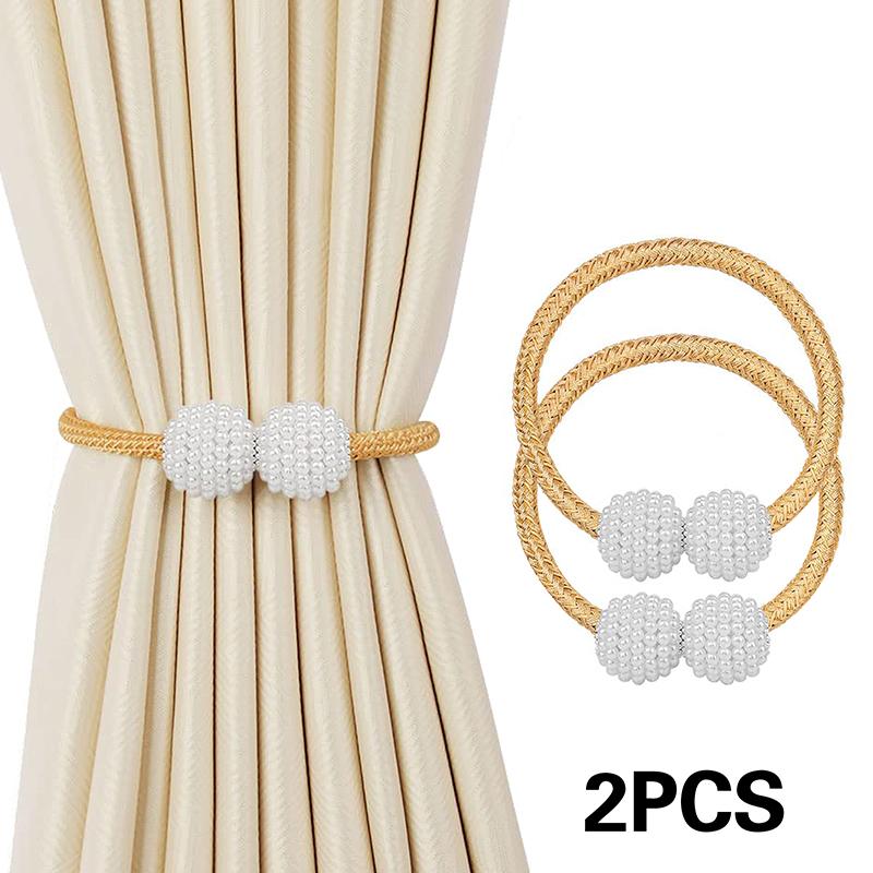 2 adet inci manyetik perde klipsi perde tutucular geri kravat toka klipleri asılı top toka kravat arka perde dekor aksesuarları