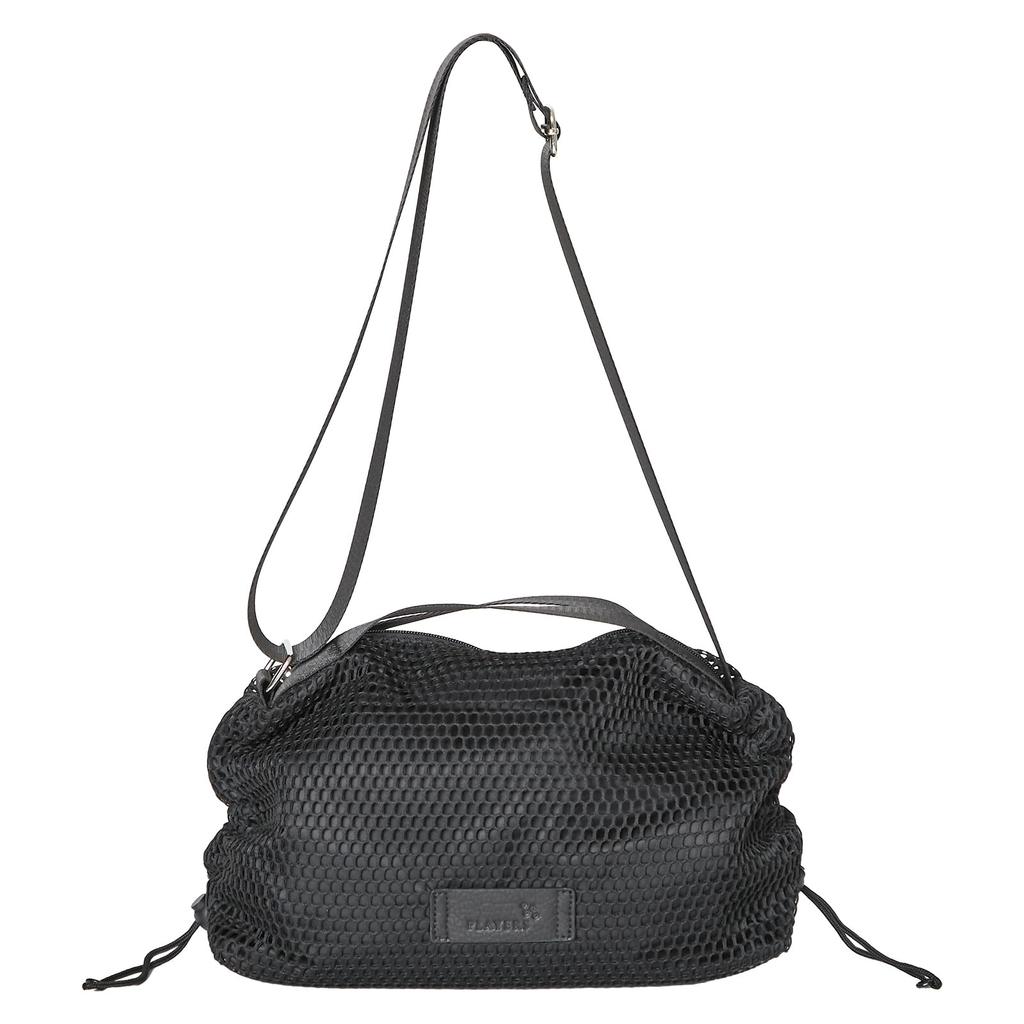 Players Women's Mesh Drawstring Shoulder Bag, Size S, 91207512A, Black [A], Approx. 32cm W X 20cm H X 13cm D, Shoulder Height 27-57cm