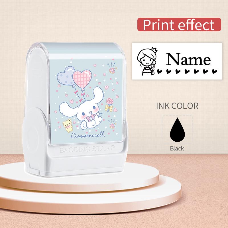 Personalized Cinnamoroll Name Stamp With Washable Ink – Durable Smudge-Free Design for Making School Supplies, and Party Favors