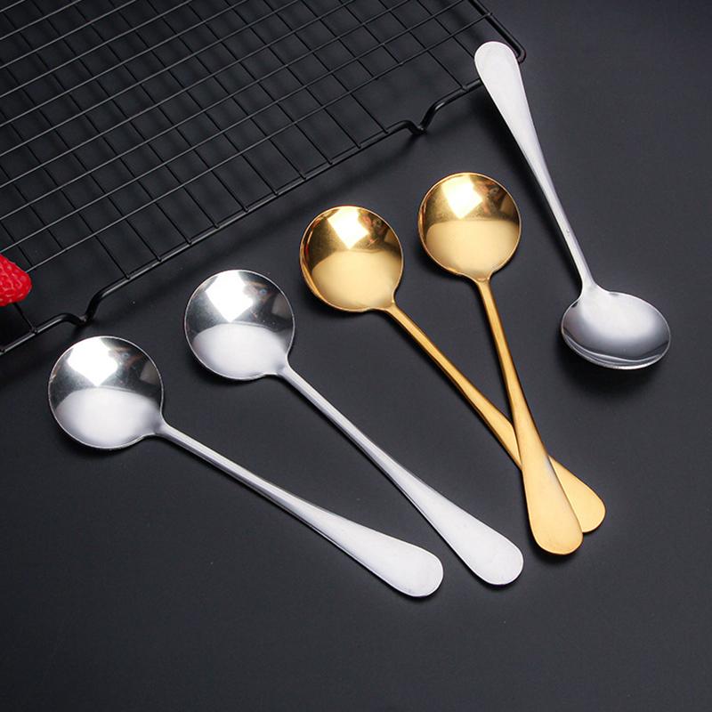 Edelstahllöffel, Eislöffel, Kaffeelöffel mit langem Griff, Rührlöffel, Essgeschirr, Küchenutensilien