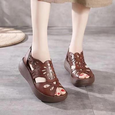 Summer Women's Sandals New Hollow Roman Sandals and Slippers Non-slip