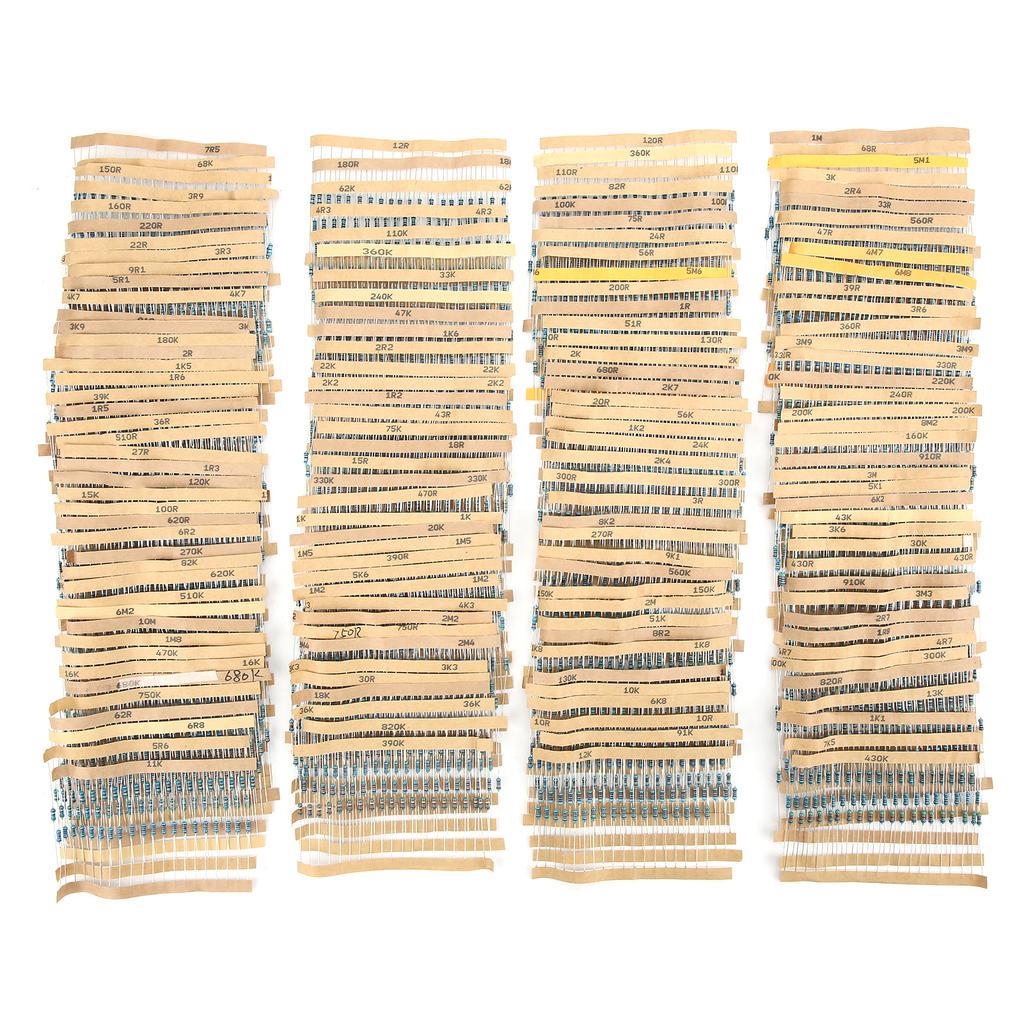 3120Pcs Metal Film Resistor Kit 156 Values Protection Assorted Set Electronic Components 1 4W