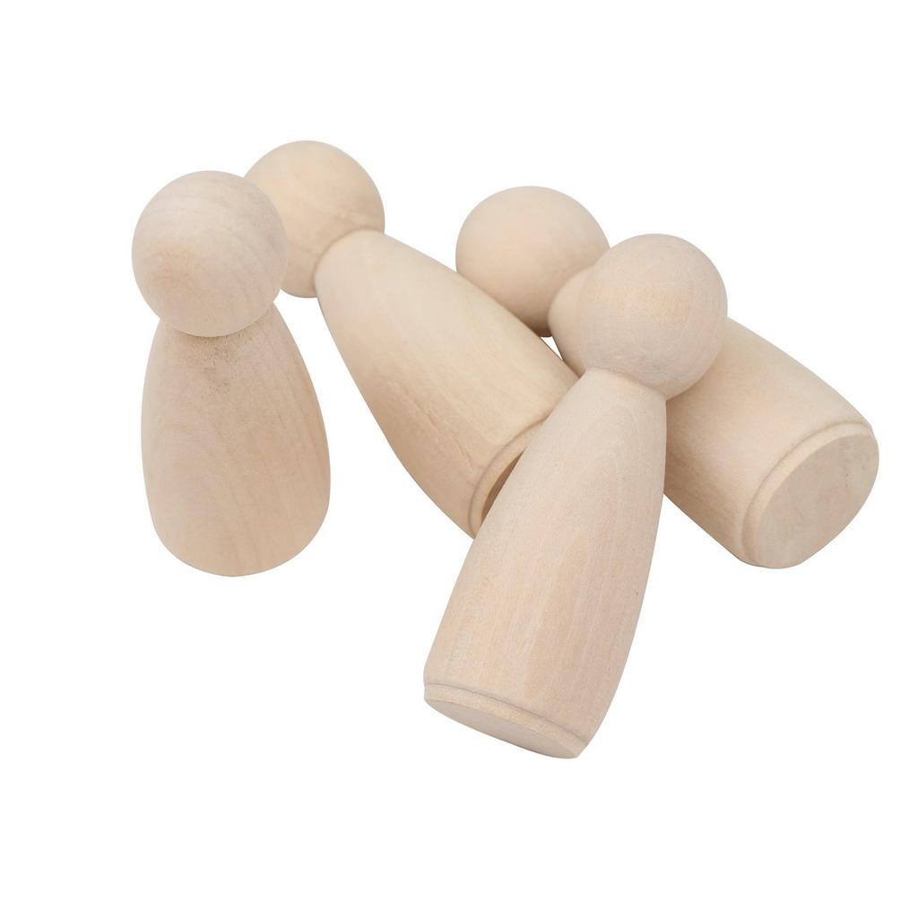 20 Pack Wooden Peg Doll Bodies Unfinished Plain Blank Decorative DIY- - Give Children The Holiday