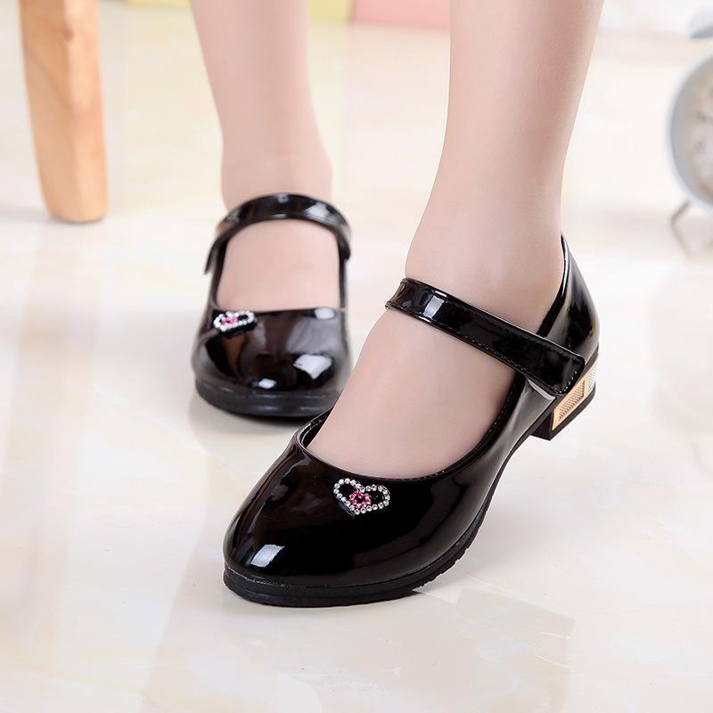 Spring/Autumn Girls’ Shoes, Korean-Style Leather Shoes, Student Princess Shoes, Red Casual Shoes, Older Kids’ Shoes, Patent Leather Flats