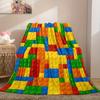 1 Colorful Lego Block Flannel Blanket 2D Flat Print Fun Home Essential Bedroom Couch Blanket Stylish Functional Cozy Kids-Themed