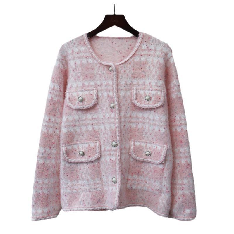 Imitation mink fleece sweater jacket autumn and winter new soft waxy loose temperament knitted cardigan women