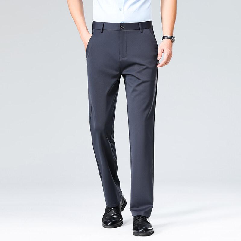 2025 Spring Summer Men Casual Straight Business Pants Men Office Slim Fit Korean Suit Pants Male Soild Color Streetwear Trousers