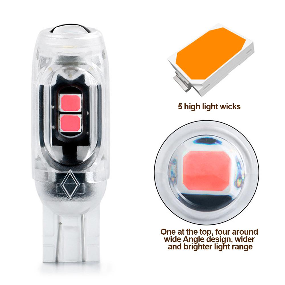 4PCS T10 Car Motorcycle Turn Light LED Signal Canbus 5SMD Beacon Gap Light Day Driving Reading License Plate Light