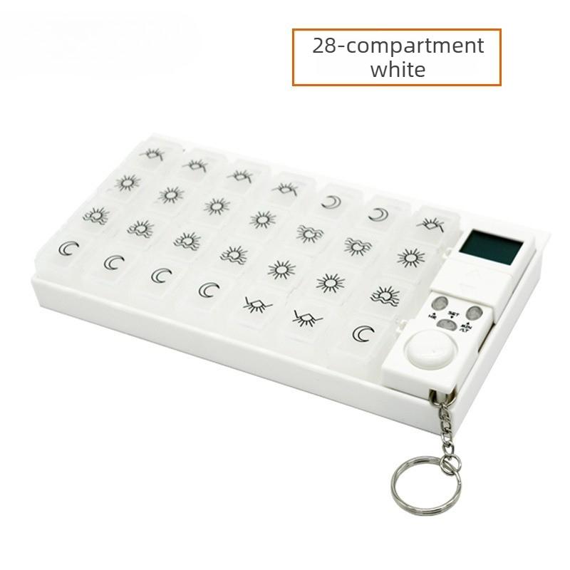 Detachable Medicine Box 7 Day Weekly 28 Grids Pill Cases Electric Timer Alarm Clock Reminder Pill Organizer Splitter