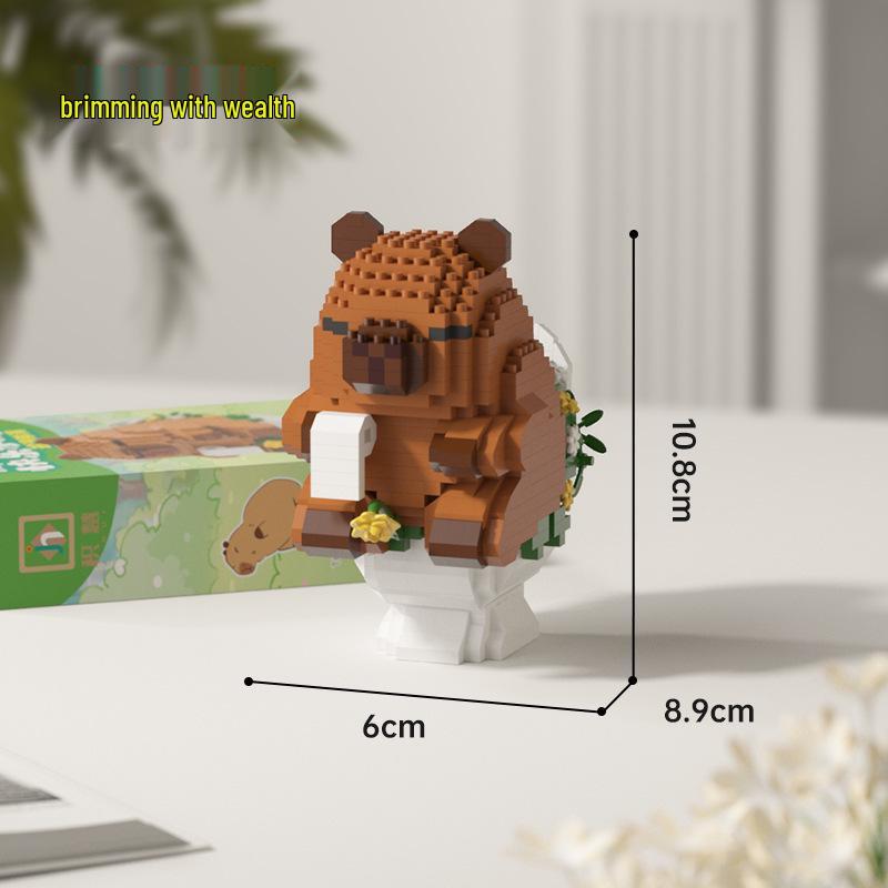 Capybara & Guinea Pig Building Block Toys - Lego Compatible Cartoon Assembly Ornaments for Kids