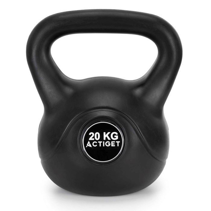 Kettlebell - SPRINGOS - 20 kg - ABS - Noir - Outil d'entraînement universel