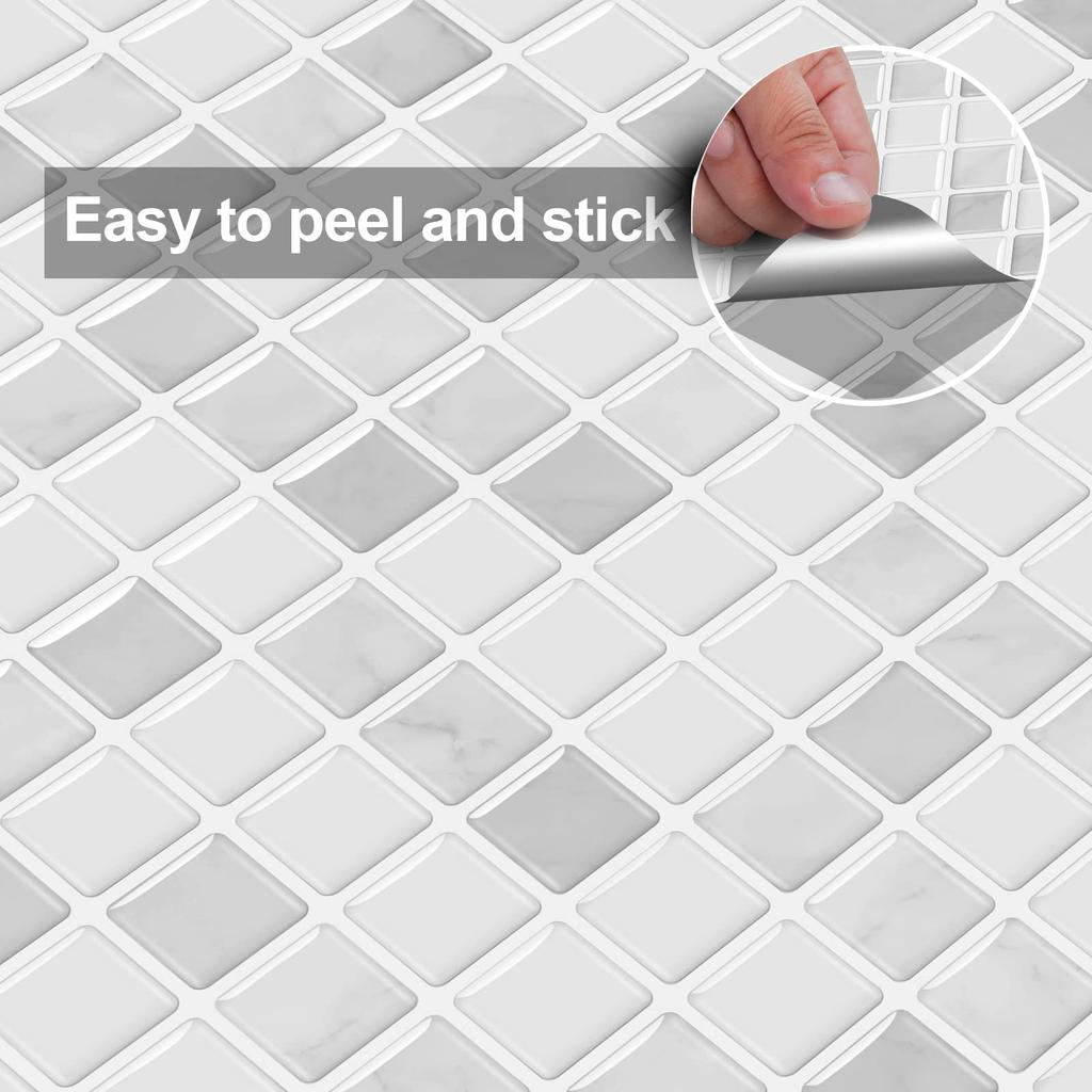 MORCART Tile Heat Furniture and Item Tile Wallpaper 3D Remake Sheets 4 Mosaic [Best Seller] Stickers, Waterproof, Resistant, Kitchen, Bathroom,