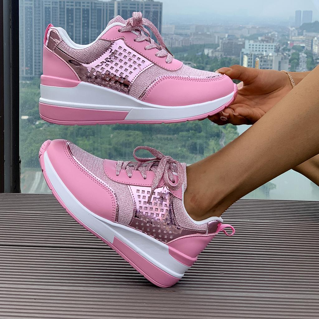 Fashion Women Sneakers New Leather Patchwork Casual Platform Shoes for Women Fashion Outdoor Running Sneakers Women Zapatos De Mujer