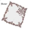 Elegant Kitchen Table Accessories Square Lace Placemat for Dining Table, Embroidered Mesh Heat Resistant Tabletop Protection Pads Mat, Retro