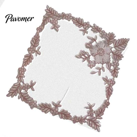Elegant Kitchen Table Accessories Square Lace Placemat for Dining Table, Embroidered Mesh Heat Resistant Tabletop Protection Pads Mat, Retro