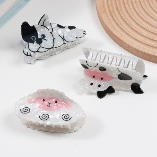 Yousheng Hair Claw Cartoon Cat Puppy Shape Back Head Shower Clip Strong Grip Medium Size Shark Hair Claw Versatile Hair