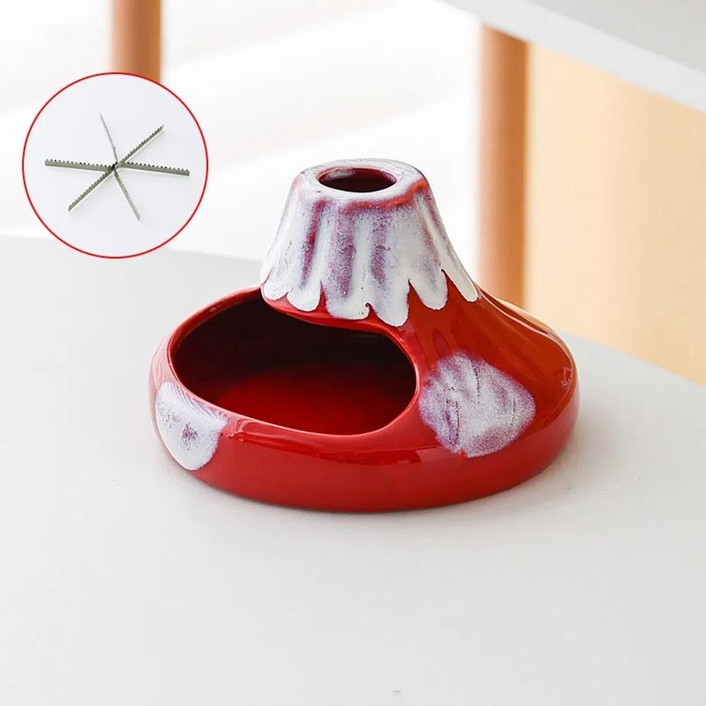 

Портативная подставка для москитных благовоний в форме вулкана, керамический держатель против ожогов, для использования в помещении красный