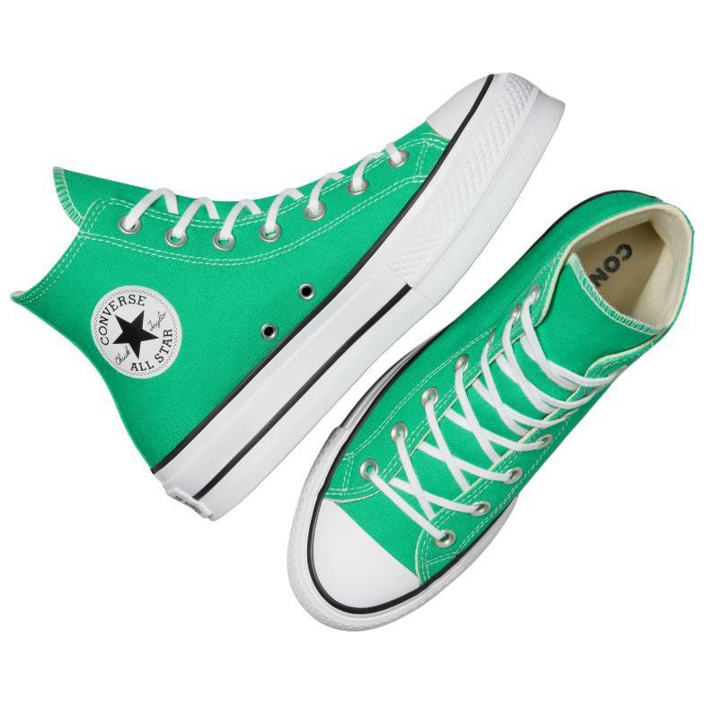 Converse Chuck Taylor All Star Lift Abrasion Resistant High top Canvas Shoes Women's Green White A09393C