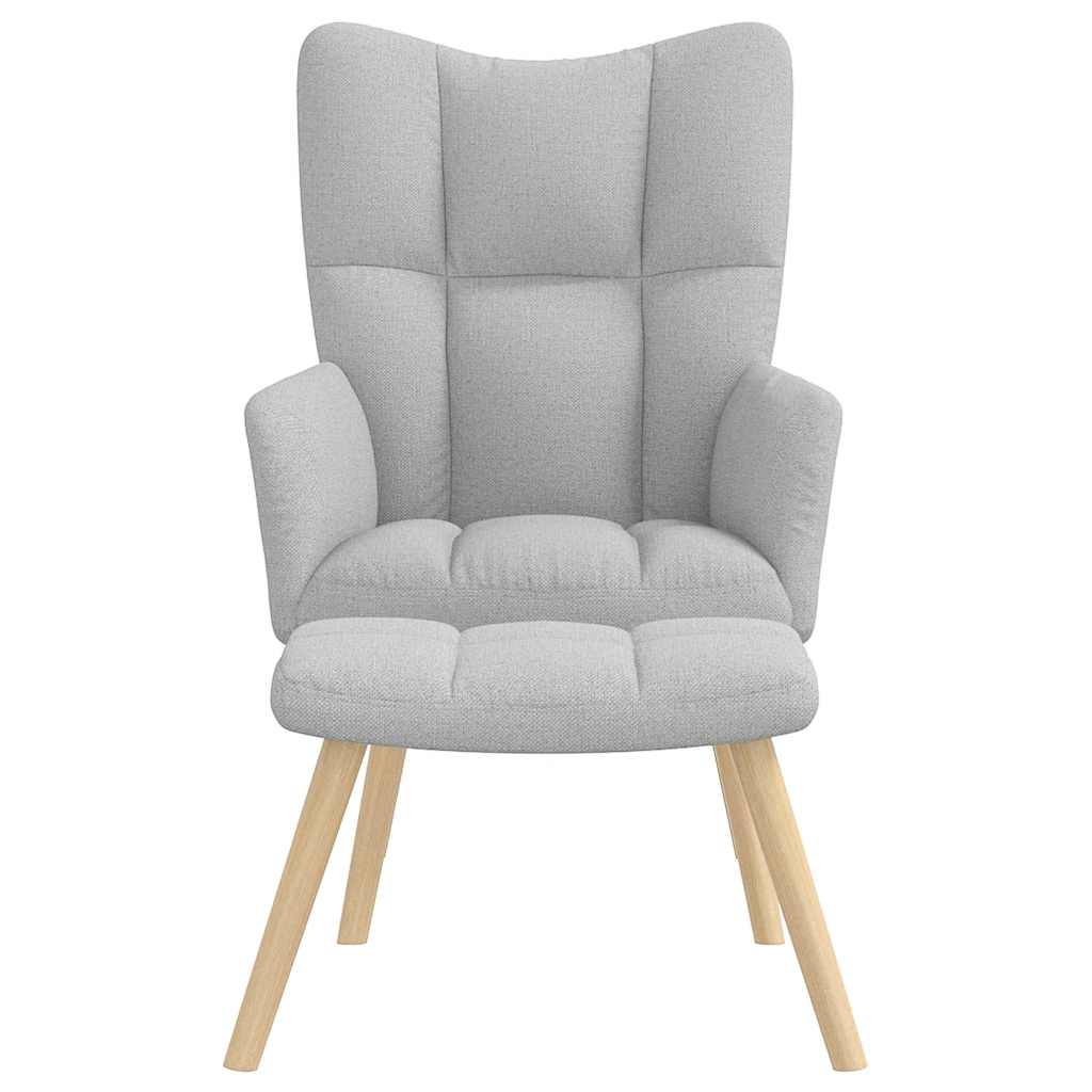 Relaxation Armchair with Footstool Cloud Grey Fabric