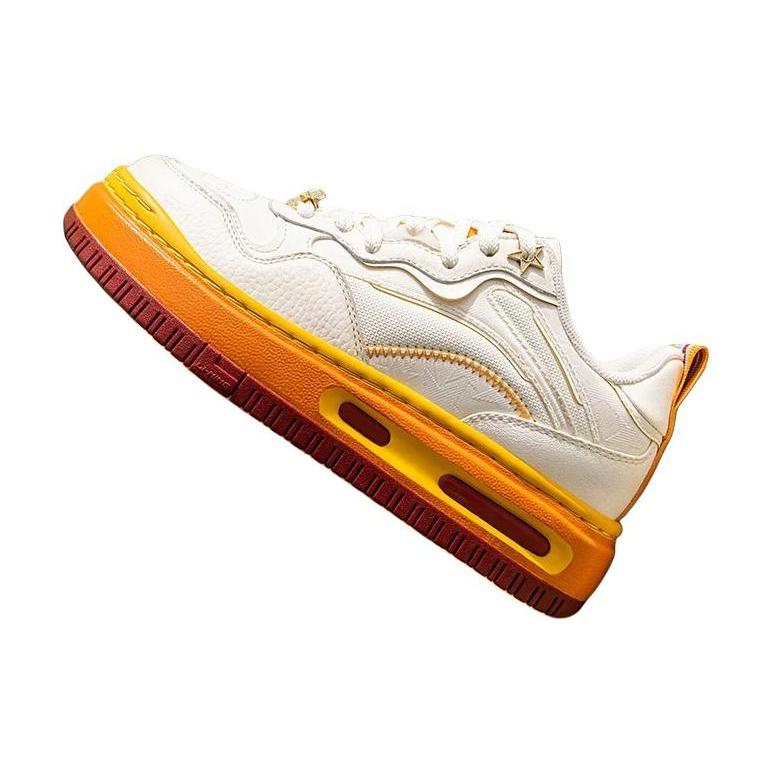 New LiNing Future C1 Anti Slip Wear Resistant Low Top Skateboard Shoes Women's Vanilla White AGCT500-4
