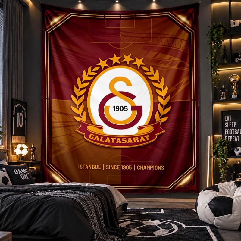 Arazzo da Appendere a Parete Tessuto Stampato Galatasaray FC per Soggiorno Camera da Letto Decorazione Casa