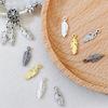 50Pcs Feather Charm Hanging Pendant For Craft Project Necklace Jewelry Making Ethnic Costume And Clothing Decoration