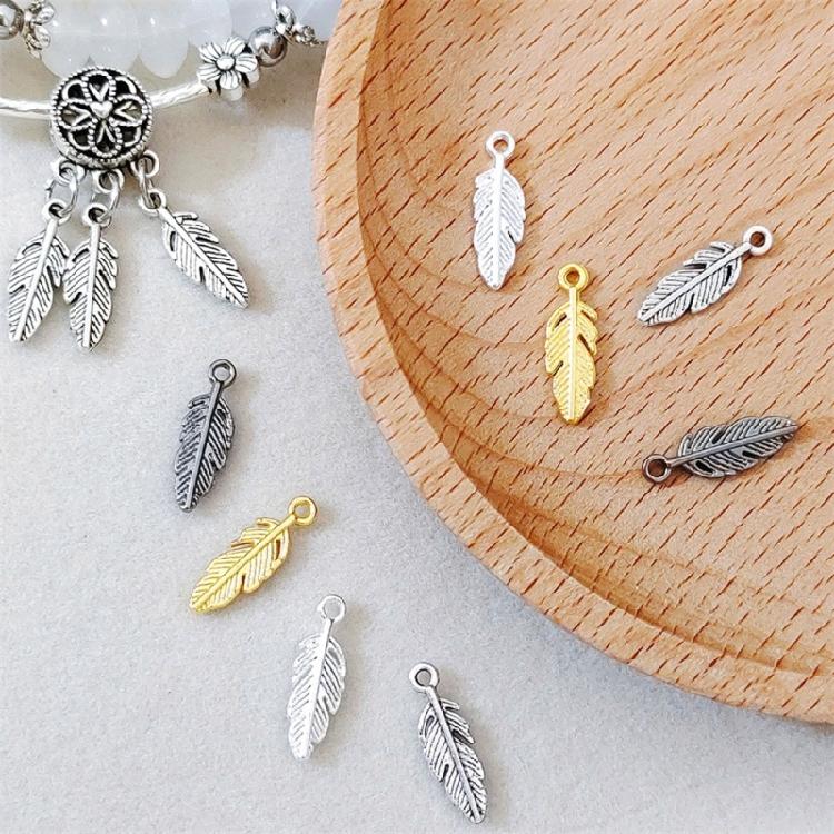 50Pcs Feather Charm Hanging Pendant For Craft Project Necklace Jewelry Making Ethnic Costume And Clothing Decoration