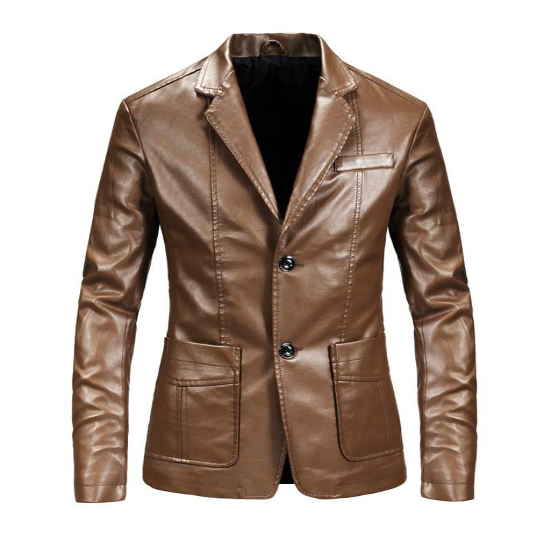

Spring Autumn Men PU Leather Jacket Mens Casual Classical Motorcycle Jackets Male Faux Leather Coats Outwear XXL чорний