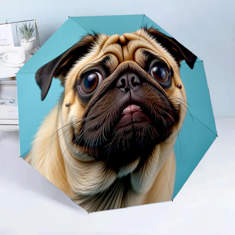 Pug Dreams Under Stars 8-Frame for Travel, camping, Casual Lightweight Portable Umbrella, Essential for every family Holidays Birthday Gift
