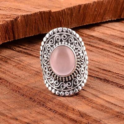Rose Quartz Ring, Statement Ring, Silver Ring, Gemstone Ring, Handmade Ring, 925 Silver Ring, Boho Ring, Rose Quartz Jewelry, Gift For Her
