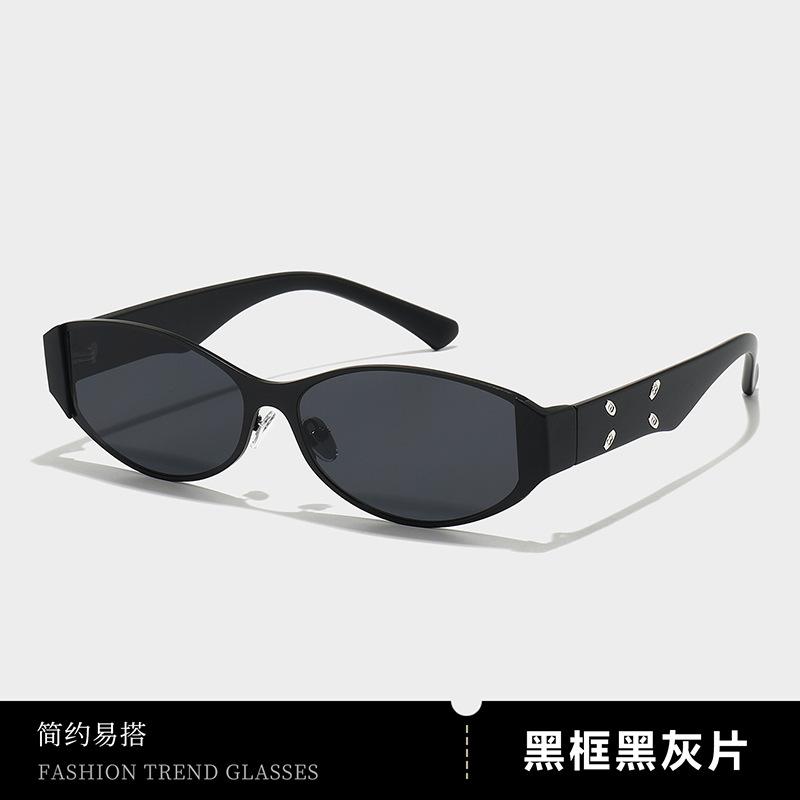 

New light luxury oval personalized metal frame sunglasses women s fashion high-end sunglasses trendy sunglasses